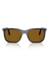 Persol 56mm Rectangular Sunglasses In Blue Brown