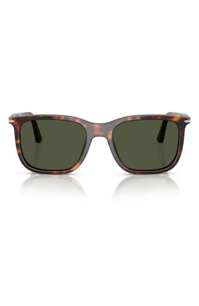 Persol 56mm Rectangular Sunglasses In Havana/verde