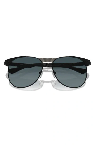 Persol 57mm Polarized Pilot Sunglasses In Black