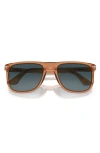 Persol 57mm Polarized Pilot Sunglasses In Transparent Brown/grey