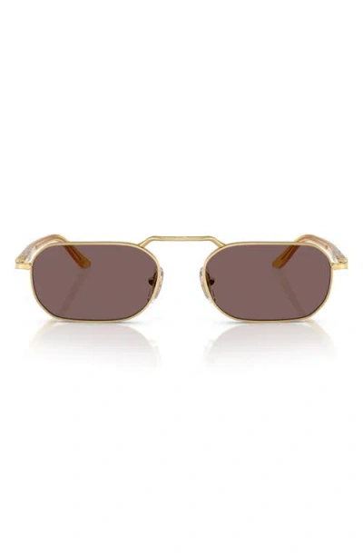 Persol 57mm Polarized Rectangular Sunglasses In Gold