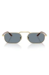 Persol 57mm Polarized Rectangular Sunglasses In Oro/blu