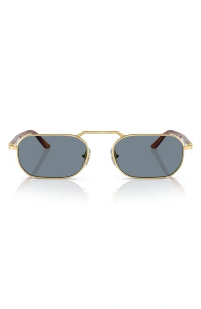 Persol 57mm Polarized Rectangular Sunglasses In Oro/blu