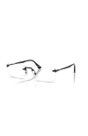 Persol 57mm Rectangle Optical Glasses In Black