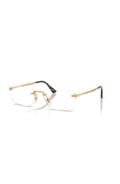 Persol 57mm Rectangle Optical Glasses In White