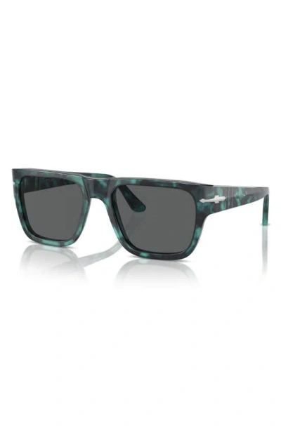 Persol 57mm Round Sunglasses In Blue Havana