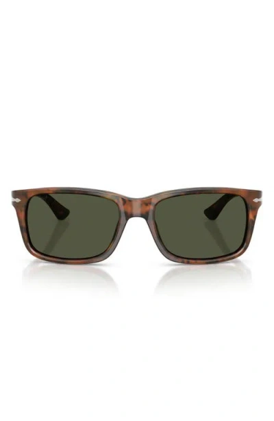 Persol 58mm Rectangular Sunglasses In Green