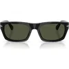 Persol 58mm Rectangular Sunglasses In Black