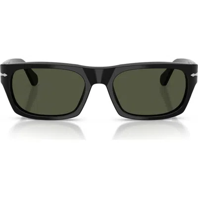 Persol 58mm Rectangular Sunglasses In Black