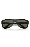 Persol 63mm Oversize Polarized Rectangular Sunglasses In Black