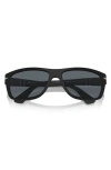 Persol 63mm Oversize Rectangular Sunglasses In Matte Black