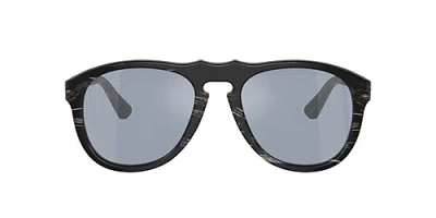 Persol 649 Series In Light Blue Mirror Silver