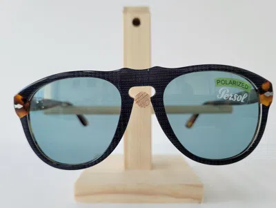 Pre-owned Persol 649 Sunglasses Polarized Blue Prince Of Wales 10903r Authentic 54m In Blue Polarized