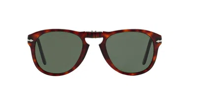 Persol 714 Round Frame Sunglasses In Brown