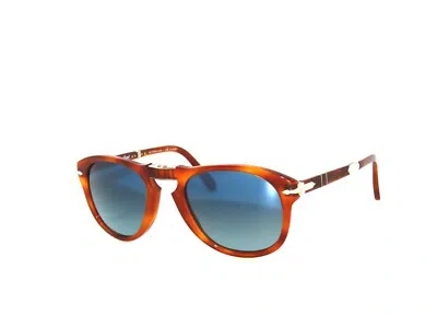 Pre-owned Persol 714sm 714 96/s3 54 Havana Blue Polarized Sunglasses "steve Mc Queen"