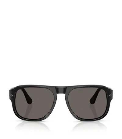 Persol Acetate Jean Rectangle Sunglasses In Black