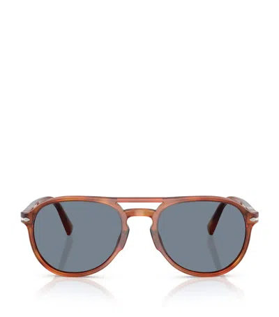Persol Acetate Pilot Sunglasses In Brown