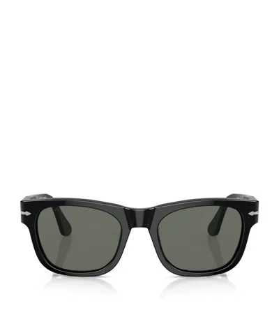 Persol Acetate Rectangle Sunglasses In Black
