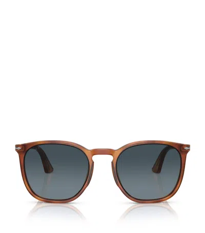 Persol Acetate Round Sunglasses In Brown