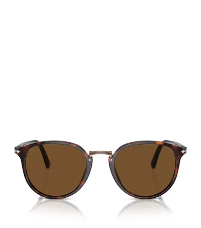Persol Acetate Rounded Square Sunglasses In Brown