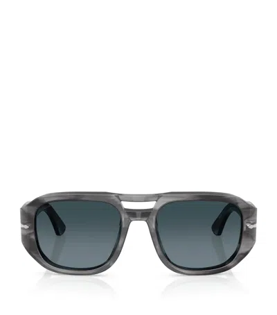 Persol Acetate Vincent Pilot Sunglasses In Gray