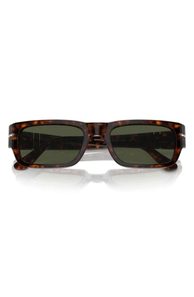 Persol Adrien 55mm Rectangular Sunglasses In Havana