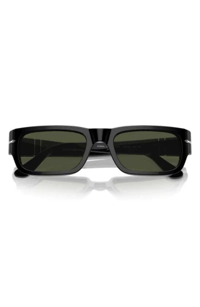 Persol Adrien 58mm Rectangular Sunglasses In Black
