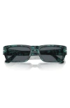 Persol Adrien 58mm Rectangular Sunglasses In Blue Havana