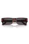 Persol Adrien 58mm Rectangular Sunglasses In Red Havana