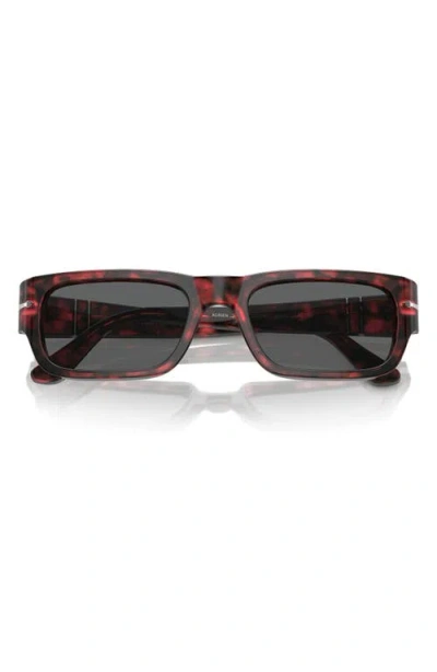 Persol Adrien 58mm Rectangular Sunglasses In Red Havana