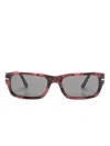 Persol Adrien Rectangle-frame Sunglasses In Red