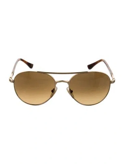 Pre-owned Persol Aviator Gradient Sunglasses In Brown