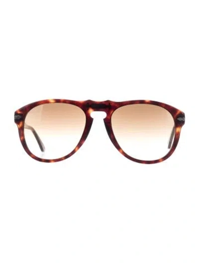 Pre-owned Persol Aviator Gradient Sunglasses In Brown