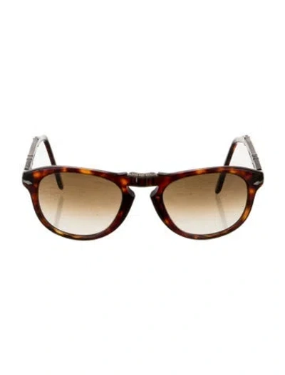 Pre-owned Persol Aviator Gradient Sunglasses In Brown