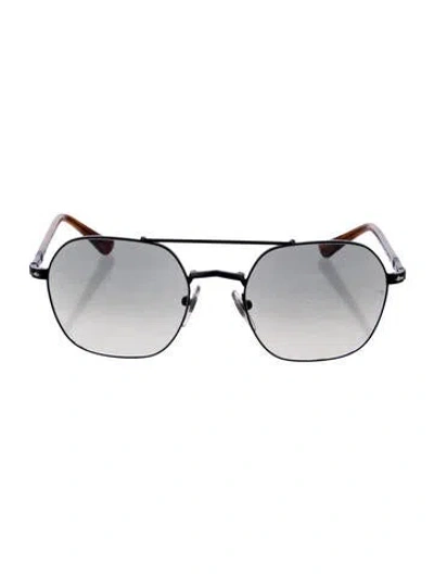 Pre-owned Persol Aviator Gradient Sunglasses In Silver