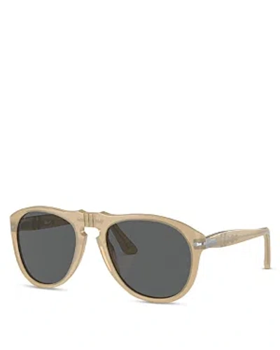 Persol Aviator Sunglasses, 56mm In Beige/gray Solid