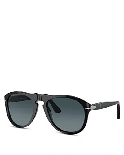 Persol Aviator Sunglasses, 56mm In Black/blue Polarized Gradient