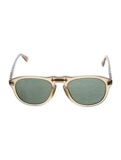 Pre-owned Persol Aviator Tinted Sunglasses In Brown