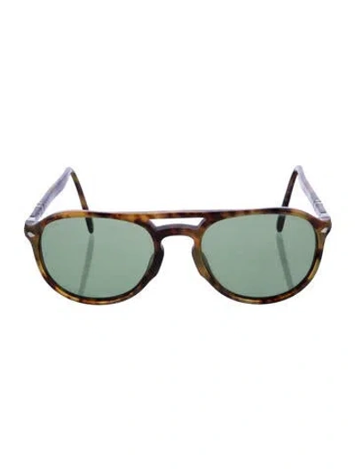 Pre-owned Persol Aviator Tinted Sunglasses In Brown
