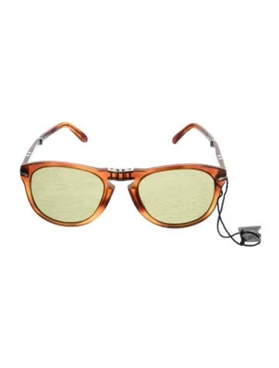 Pre-owned Persol Aviator Tinted Sunglasses In Brown