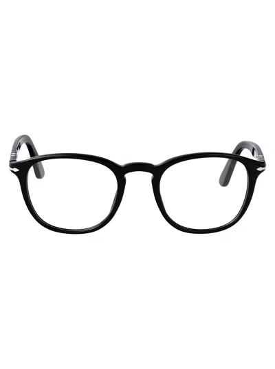 Persol Black Acetate Glasses In Animal Print
