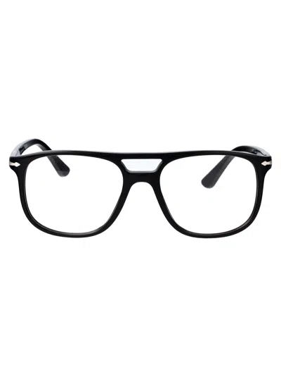 PERSOL PERSOL BLACK ACETATE GLASSES