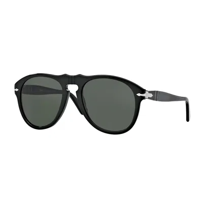 Persol Black Po0649 Celluloid Rounded Sunglasses