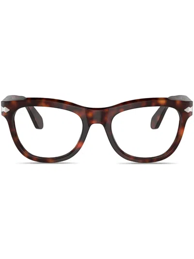 Persol Brille Mit Eckigem Gestell In Brown