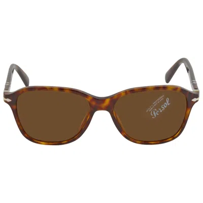 Persol Brown Square Unisex Sunglasses Po3244s 24/33 53 In Neutral