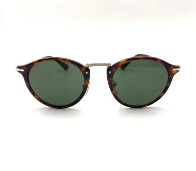 Pre-owned Persol Calligrapher Edition Po3166s Sunglass 24/31 Gold & Havana/green Lens 49mm