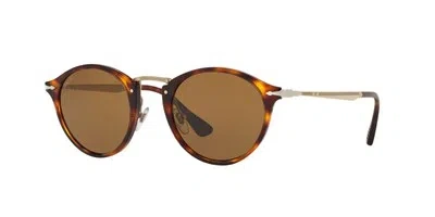 Pre-owned Persol Calligrapher Po 3166s Havana/crystal Brown Polar 49 Men Sunglasses In Crystal Brown Polarized