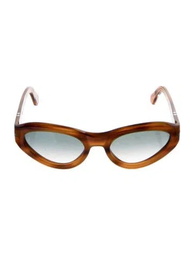 Pre-owned Persol Cat-eye Tinted Sunglasses In Brown