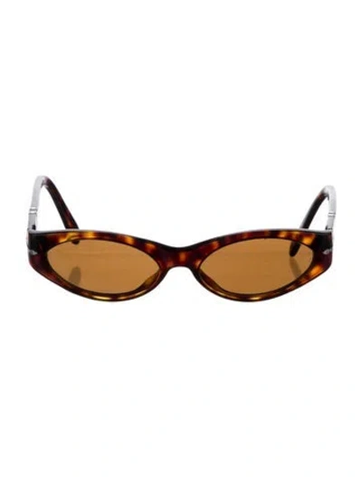 Pre-owned Persol Cat-eye Tinted Sunglasses In Brown