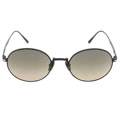 Pre-owned Persol Clear Gradient Grey Oval Titanium Unisex Sunglasses Po5001st 800432 51 In Multi